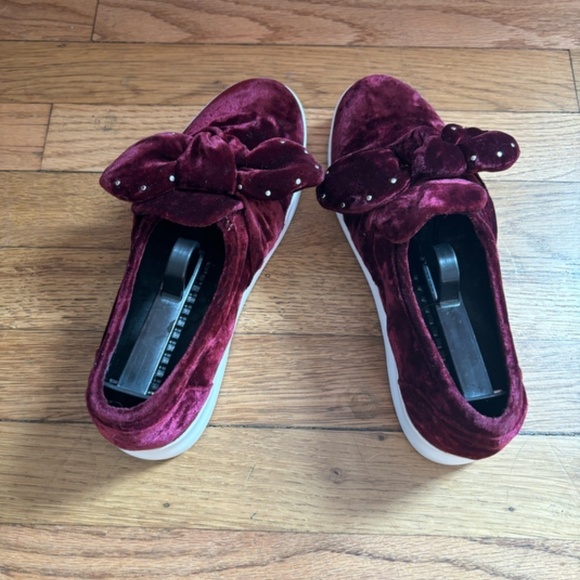 Rebecca Minkoff Stacey Velvet Studded Bow Slip-On Sneakers - Picture 7 of 16